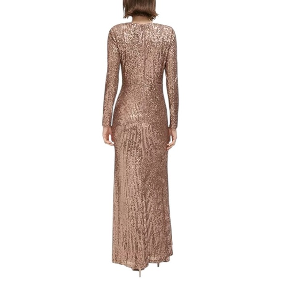 New! Eliza J Petite Sequined V-Neck Draped-Bodice Gown‎ - Picture 2 of 8